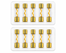 AT AGU-80-10 10 AGU 80 Amp Standard Gold Glass Fuses Tube Car Auto Audio Amplifier Home Marine