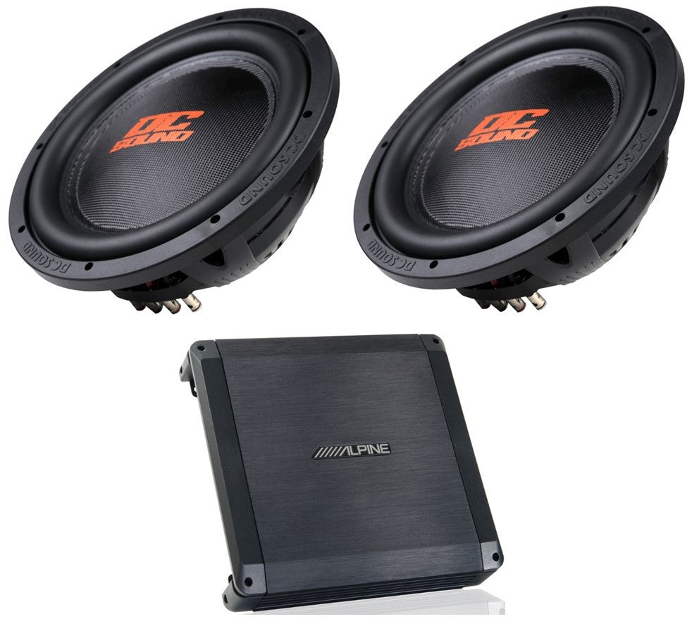 Alpine BBX-T600 600W 2 Ch Amplifier & 2 DSW2500 12" Subwoofer & 4G Amp Kit