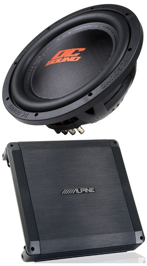 Alpine BBX-T600 600W 2 Ch Amplifier & DSW2500 12" Subwoofer & 4G Amp Kit