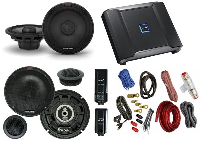 Alpine R2-S65 6.5" + R2-S65C Component + R2-A60F Amplifier + 4G Amp Kit