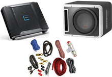 Charger l&#39;image dans la galerie, Alpine R-SB10V R-75M KIT4 R-SB10V Pre-Loaded R-Series 10-inch Subwoofer Enclosure, R-A75M 750 Watt Mono Amplifier, and 4 Gage Amp Wiring Kit