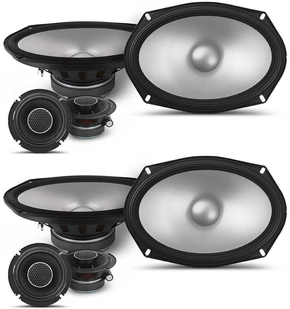 2 Alpine S Series S2-S69C 6x9" Hi-Res Component Car Audio Speaker System