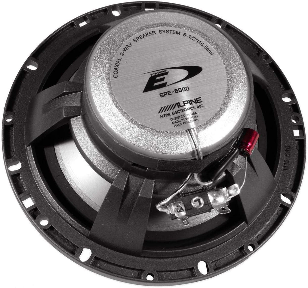 2 Pair Alpine SPE-6000 Car Speaker<BR/>480W Max, 120W RMS 6.5" 2-Way Type-E Coaxial Speakers w/ Silk Tweeters