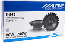 Load image into Gallery viewer, Alpine S-S65 6.5&quot; 480W 2 Way Coaxial &amp; S-S10TW 240W 1&quot; Silk Dome Tweeter