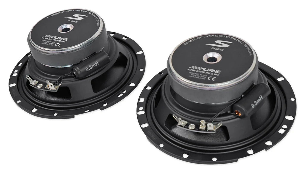 Alpine S-S65C 6.5" Component 2 way speaker set with 1" Silk Tweeters