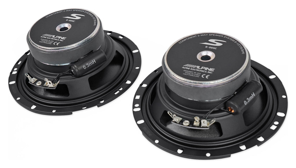 2 ALPINE S-S65C 240w 6.5" Car Audio Component Speakers w/1 Tweeters