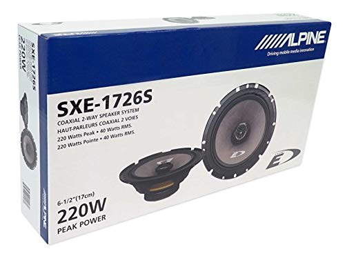 Alpine SXE-1726S Car Speaker 220W Max, 40W RMS 6-1/2" 2-Way Coaxial Speakers