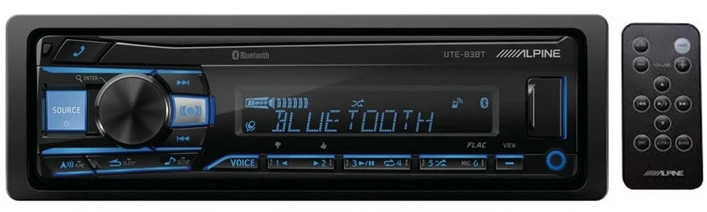 Alpine UTE-83BT Digital Media Stereo Bluetooth USB & Auxiliary + Under-Dash Mount Kit