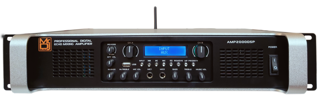 MR DJ AMP2000DSP 2Ch Class AB 2000W PA DJ Power Amplifier Onboard DSP Bluetooth USB