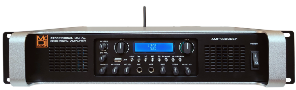 MR DJ AMP5000DSP 2Ch Class AB 5000W PA DJ Power Amplifier With Onboard DSP Bluetooth USB