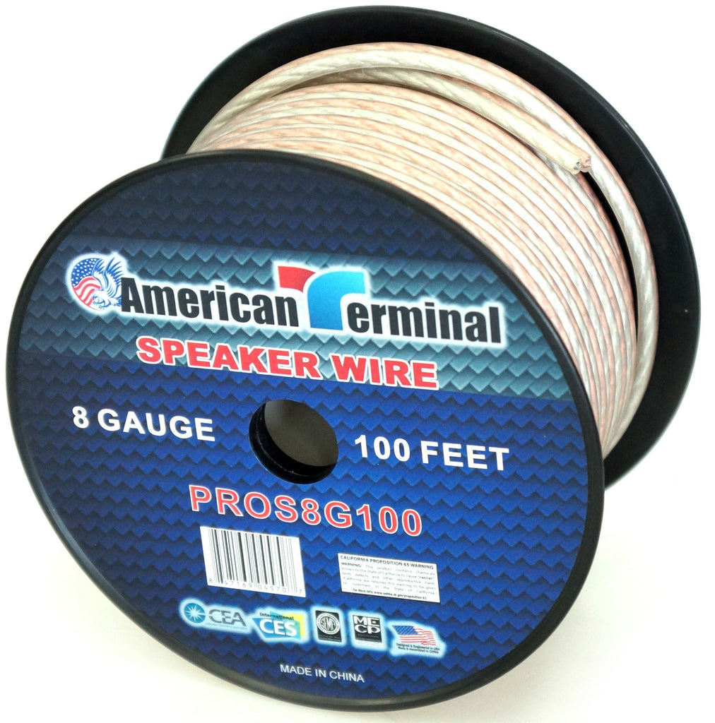 2 American Terminal PROS8G100 100' 8 Gauge PRO PA DJ Car Home Marine Audio Speaker Wire Cable Spool