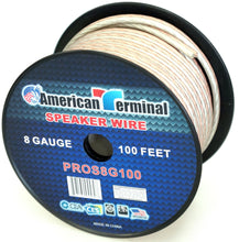 Charger l&#39;image dans la galerie, 2 American Terminal PROS8G100 100&#39; 8 Gauge PRO PA DJ Car Home Marine Audio Speaker Wire Cable Spool