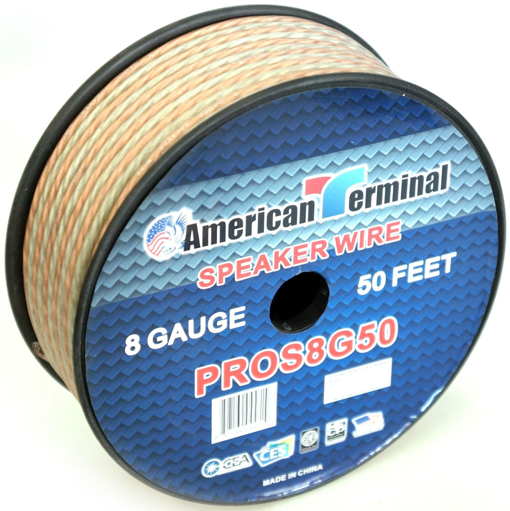 2 American Terminal PROS8G50 50' 8 Gauge PRO PA DJ Car Home Marine Audio Speaker Wire Cable Spool