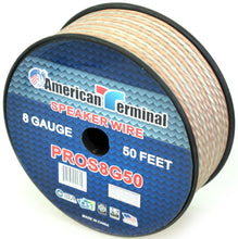 Charger l&#39;image dans la galerie, 2 American Terminal PROS8G50 50&#39; 8 Gauge PRO PA DJ Car Home Marine Audio Speaker Wire Cable Spool