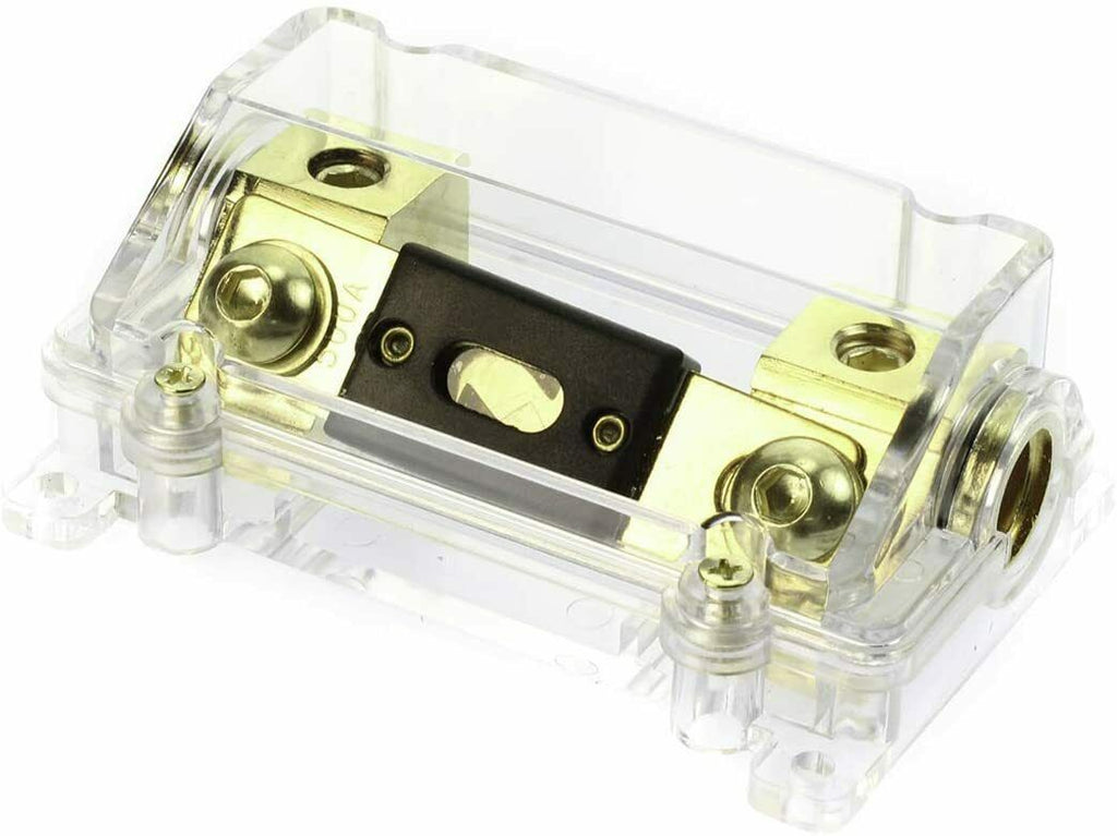 Absolute USA ANH-0 Gold Inline ANL Fuse Holder Fits 0, 2, 4 Gauge with 150AMP Fuse