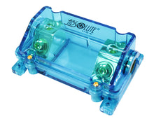 Load image into Gallery viewer, Absolute ANH0B Gold Fuse Holder w/ Blue Cover, 1/0 AWG Input and 1/0 AWG Output