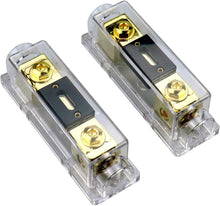 Load image into Gallery viewer, 2 Absolute ANH-3 0/2/4 Gauge AWG in-Line ANL Fuse Holder &amp; 2 Gold Plated 80 Amp Fuse