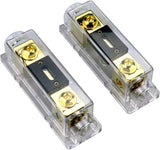 2 Absolute ANH-3 0/2/4 Gauge AWG in-Line ANL Fuse Holder & 2 Gold Plated 80 Amp Fuse