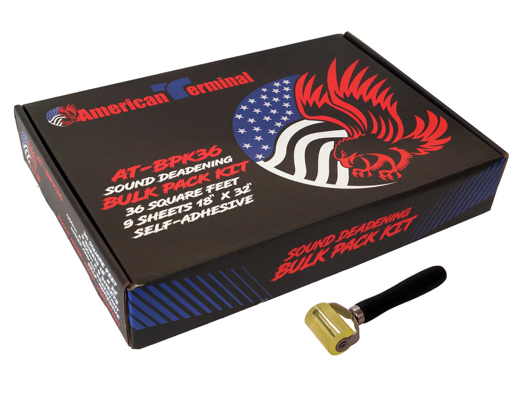 American Terminal AT-BPK36 9 Sheets 18" x 32" Sound Deadening Noise Insulation Vibration Dampening Bulk Kit + Roller Tool