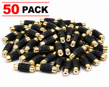 Load image into Gallery viewer, American terminal ATFF-100B-50 Gold RCA Female-to-Female Coupler Adapter 50 Pack