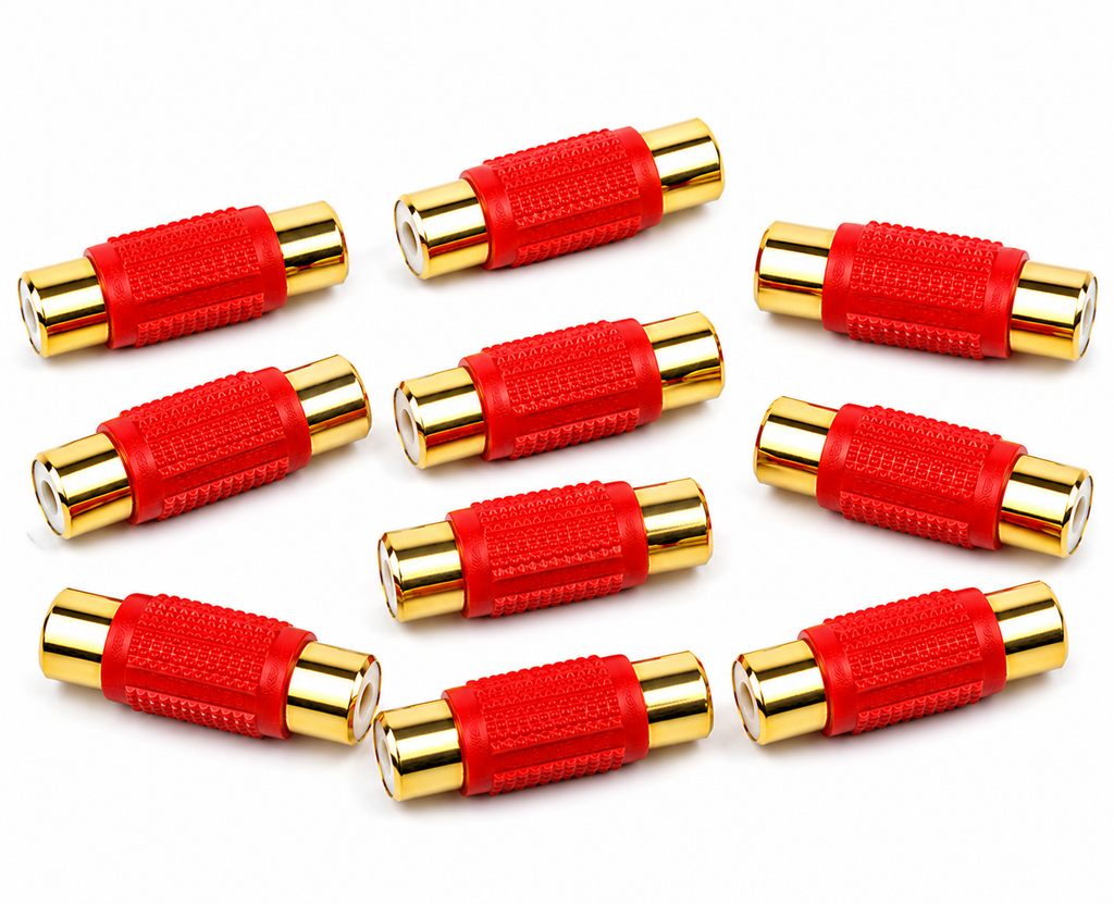 American terminal ATFF-100R-10 Gold Red RCA Female-to-Female Coupler Adapter 10 Pack