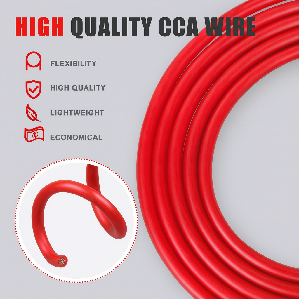American Terminal ATP8G100RD 8GA 100' Red Power Ground Wire Car Audio Amplifier Marine Cable