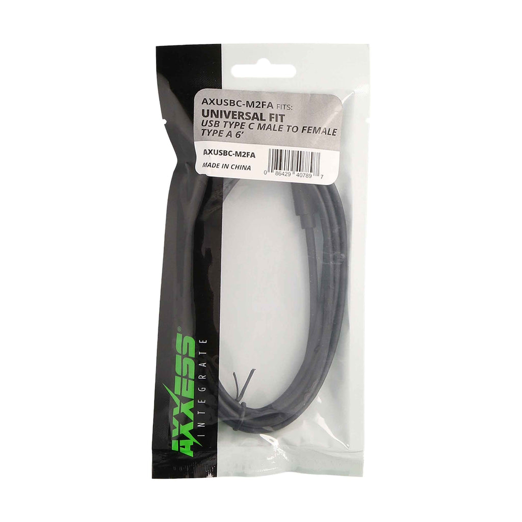 Axxess AXUSBC-M2FA USB-C Replacement Cable - 6 Ft, Male to Female Type A