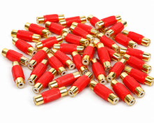Load image into Gallery viewer, Absolute FF-100R-50 Gold Red RCA Female-to-Female Coupler Adapter 50 Pack