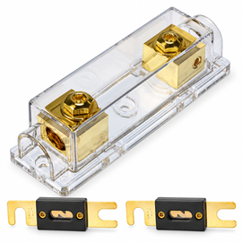 Absolute ANH-3 0/2/4 Gauge AWG in-Line ANL Fuse Holder + 2 120 Amp Fuse