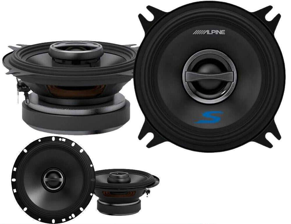 Alpine S-Series S-S40 4" 2-Way Coaxial Speakers & S-S65 6-1/2" Coaxial Speakers