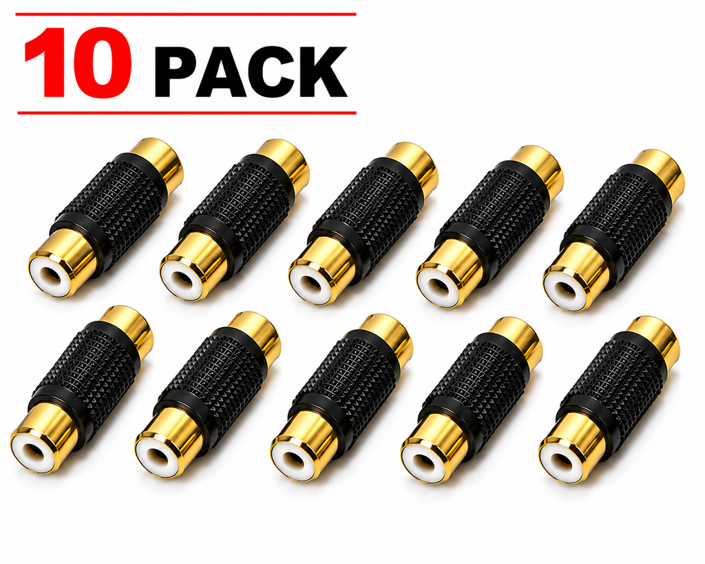 American terminal ATFF-100B-10 Gold RCA Female-to-Female Coupler Adapter 10 Pack