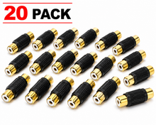 Load image into Gallery viewer, American terminal ATFF-100B-20 Gold RCA Female-to-Female Coupler Adapter 20 Pack