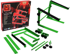 MR DJ LTS109GR Laptop Computer Stand Green Mobile Disc Jockey PC Table Rack Mount Clamp Bracket