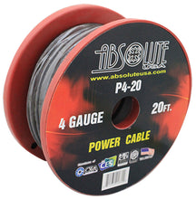 Load image into Gallery viewer, Absolute P420BK 20' 4-Gauge Black Power Ground Wire Cable