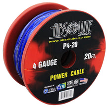 Charger l'image dans la galerie, Absolute P4-20BL 20' 4-Gauge Blue Copper Mix Power Ground Wire Cable