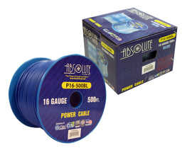 Absolute USA P16-500BL 16 Gauge 500FT Primary Power & Remote Wire – Blue