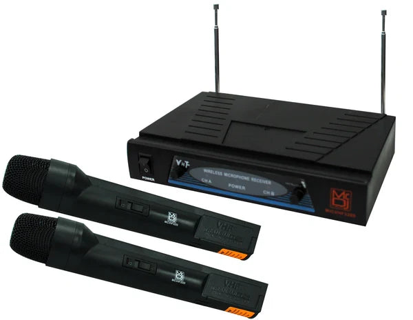 2 MR DJ MICVHF3200 Wireless Dual Handheld design Microphone System