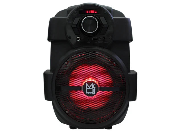 6.5" Rechargeable Speaker Karaoke DJ System LED Light USB/AUX/FM