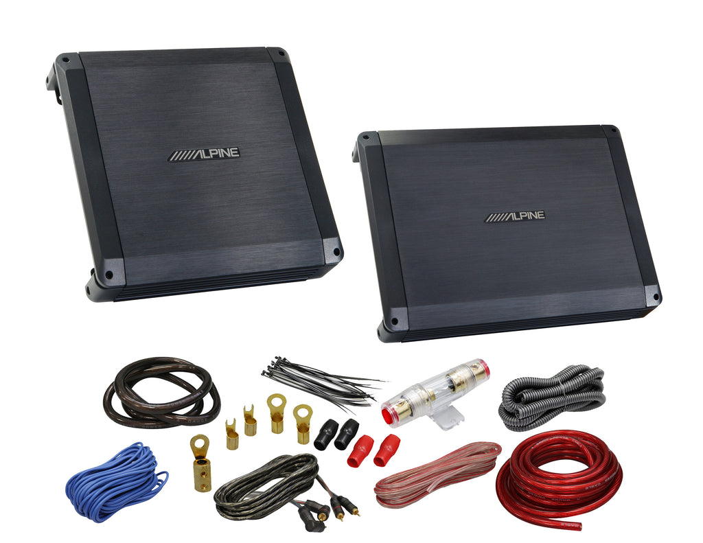 Alpine BBX-F1200 4-Ch & BBX-T600 2-Ch 1800W Max High Power Car Amplifier Package