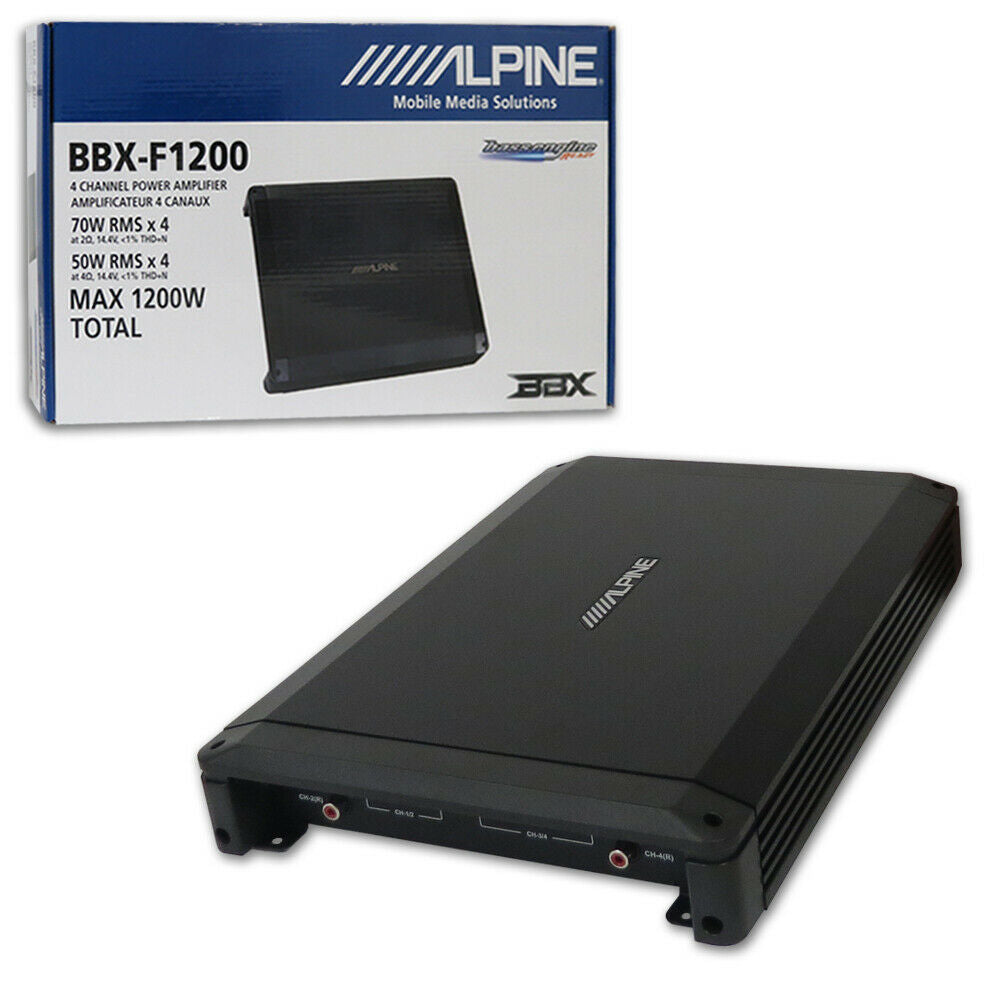 Alpine BBX-F1200 1200 Watts 4-Channel BBX Series Class A/B Amplifier w/ Amp Kit