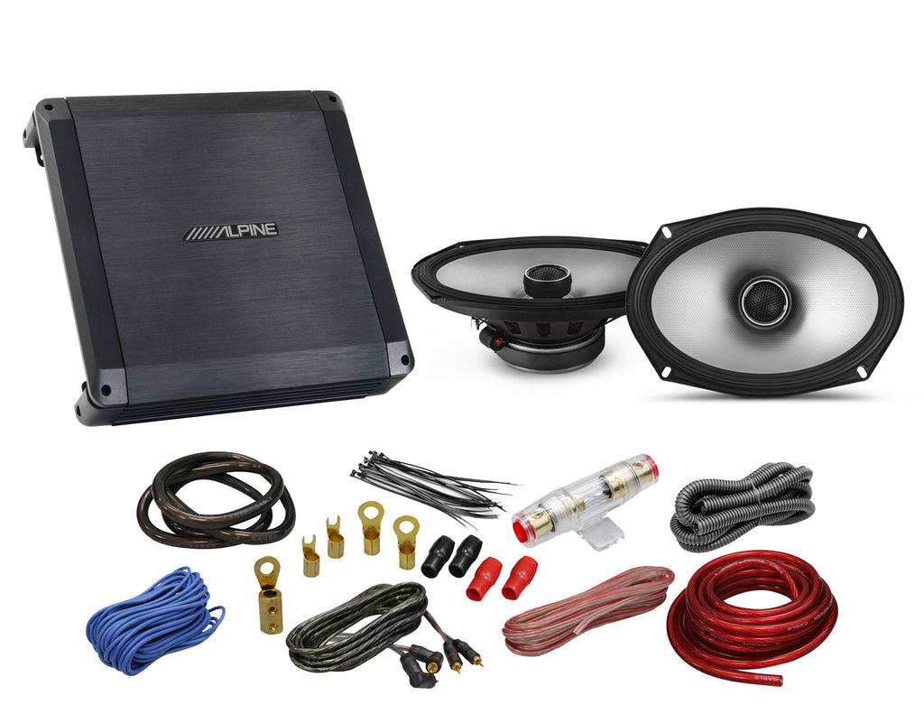 Alpine S2-S69 6x9" 600W Car Audio Speaker + BBX-T600 2 Ch Amplifier+  KIT4 Amp Kit