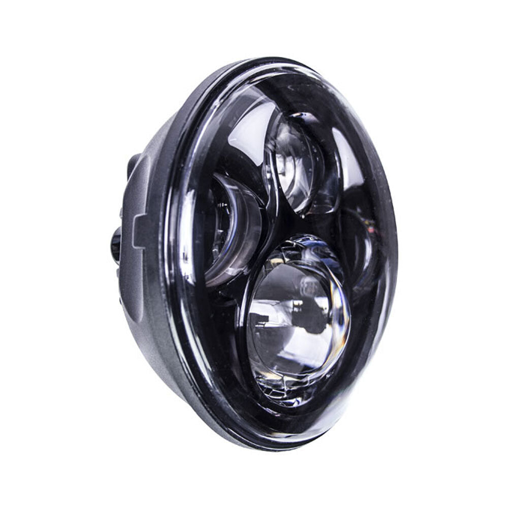 Saddle Tramp BC-561B Round Motorcycle Headlights with Black Face and Partial Halo - 5.6 Inch, 8 LED