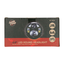 Load image into Gallery viewer, Saddle Tramp BC-561B Round Motorcycle Headlights with Black Face and Partial Halo - 5.6 Inch, 8 LED