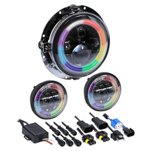 Load image into Gallery viewer, Saddle Tramp BC-706RGBKT Round Motorcycle Headlight - 7 Inch/4.5 Inch