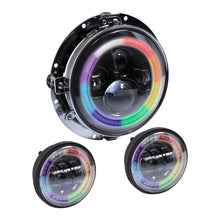 Load image into Gallery viewer, Saddle Tramp BC-706RGBKT Round Motorcycle Headlight - 7 Inch/4.5 Inch