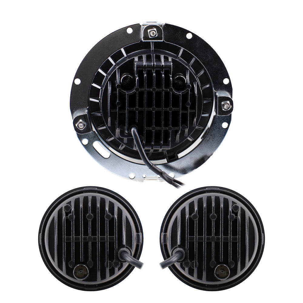 Saddle Tramp BC-706RGBKT Round Motorcycle Headlight - 7 Inch/4.5 Inch