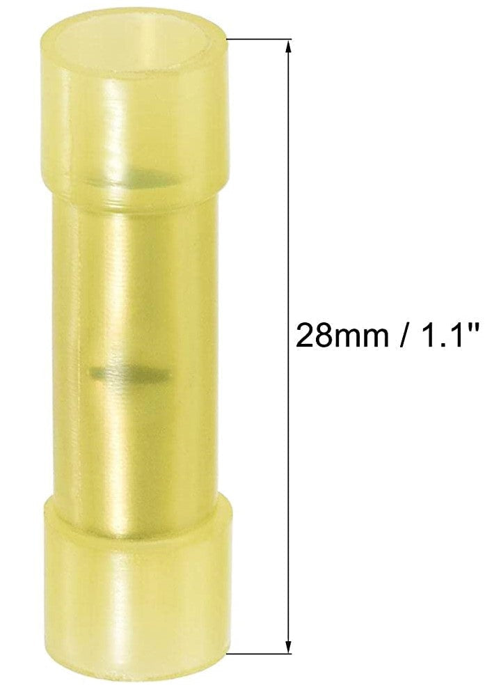 American Terminal BC1210Y 500 pcs 12 - 10 Gauge AWG Yellow insulated Nylon crimp terminals connectors Butt Connectors