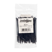 Charger l'image dans la galerie, Install Bay BCT4 Black Cable Tie - 4 Inch, Package of 100