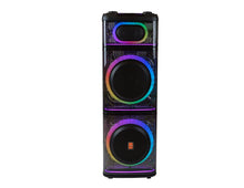 Load image into Gallery viewer, 2 MR DJ BEVERLY HILLS 55000W Dual 12” Bluetooth Rechargeable Party Speaker Ring Partylights 2 Wireless Mic TWS Portable DJ PA System