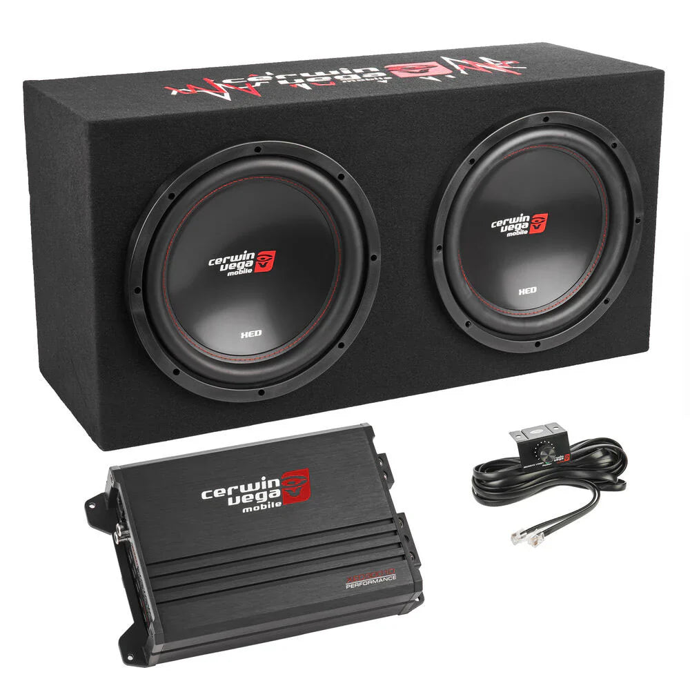 Cerwin Vega BKX212S XED Series Dual 12" Sealed Enclosure & Amplifier Bass Package